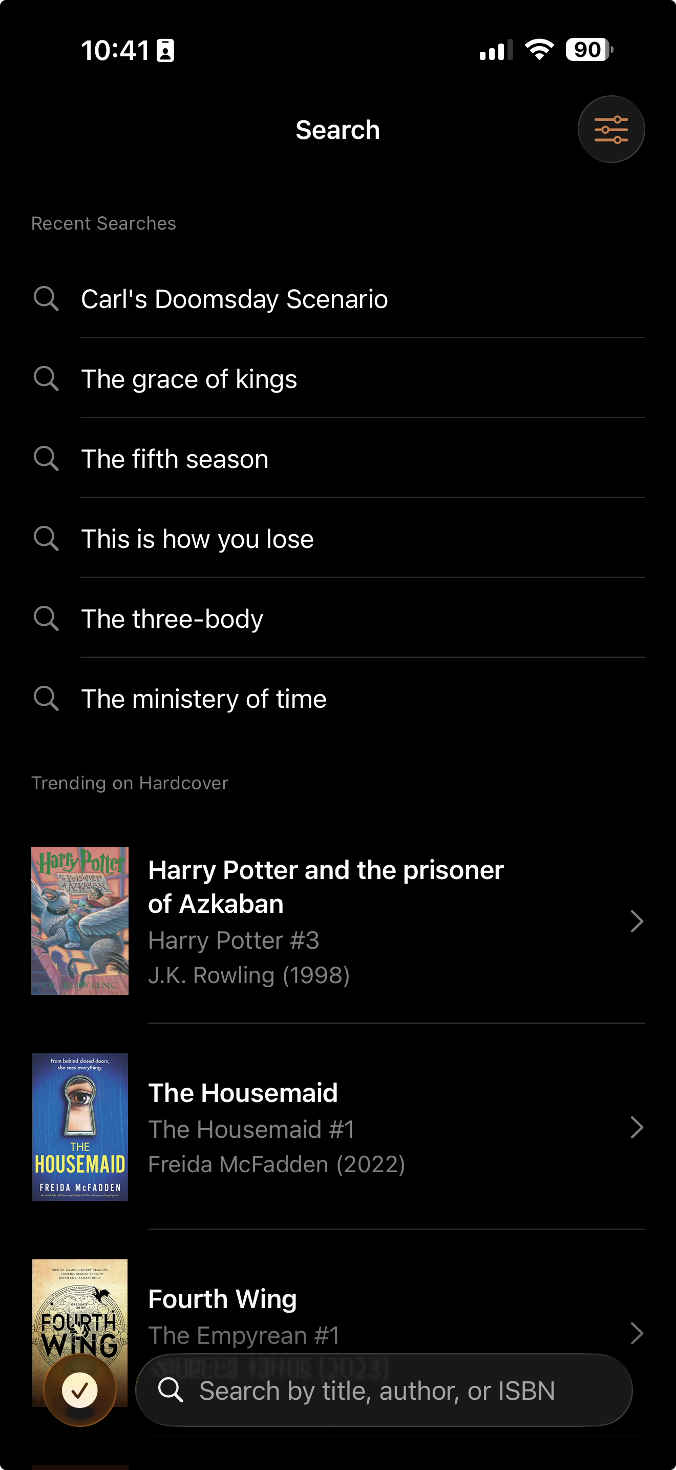 Search books screen